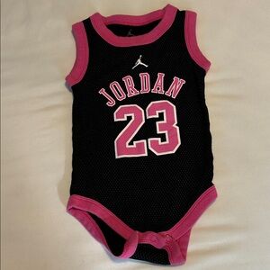 Jordan Infant Onesie Black and Pink